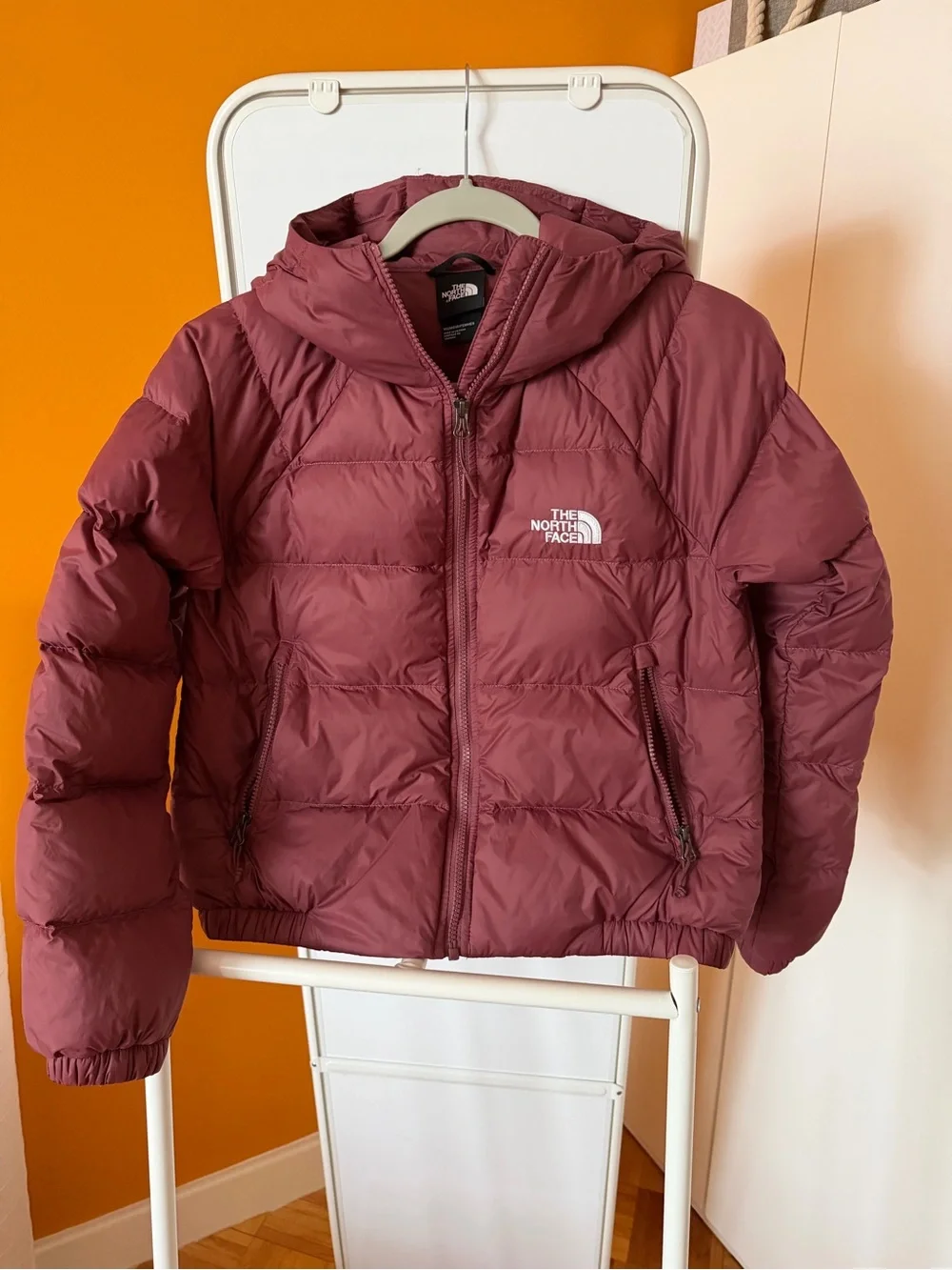 The North Face dusty rose puffer down jacket
